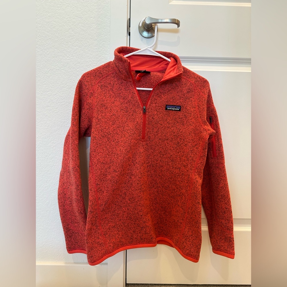 Red color Patagonia quarter zip